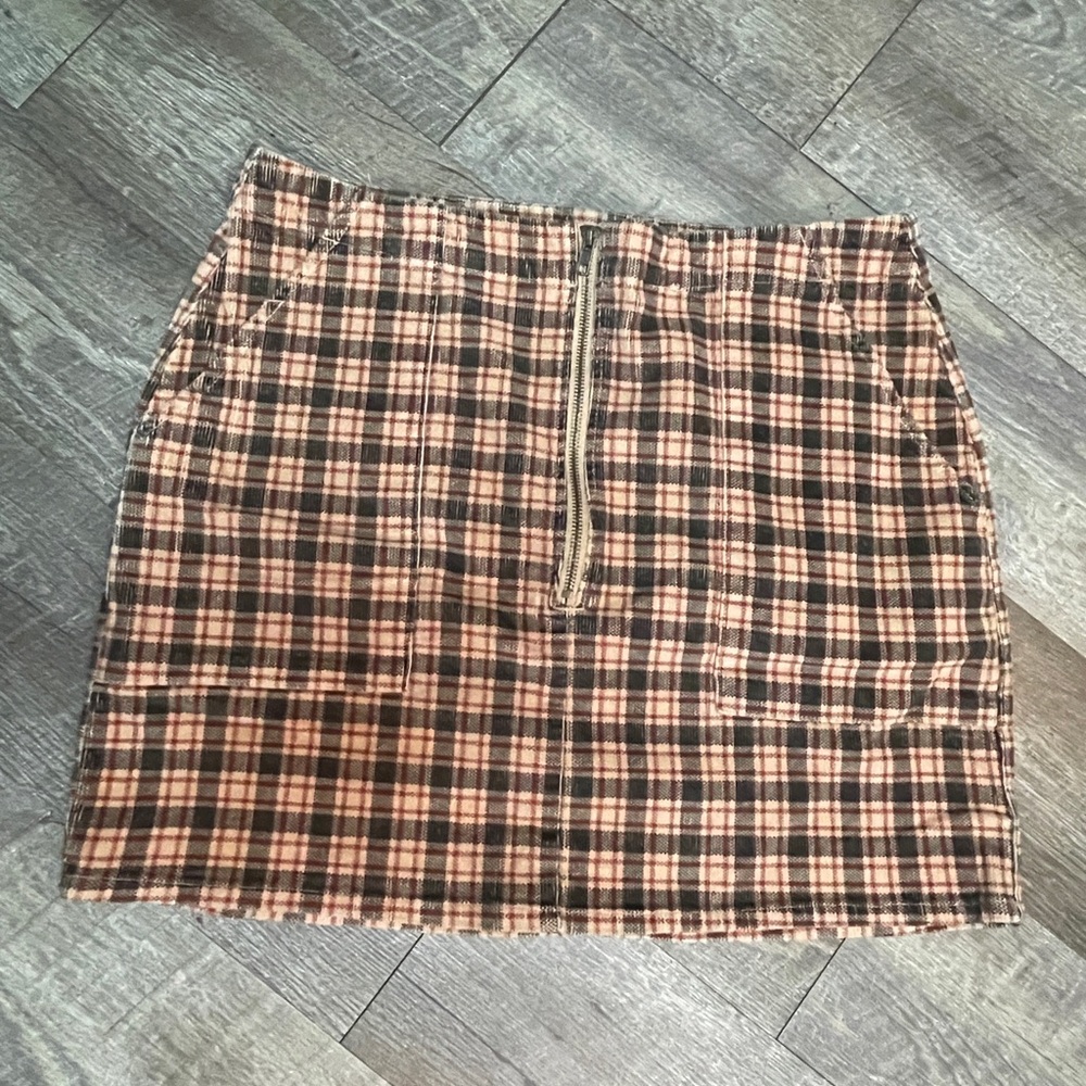Wild Fable corduroy plaid Mini Skirt with‎ Zipper Size 16